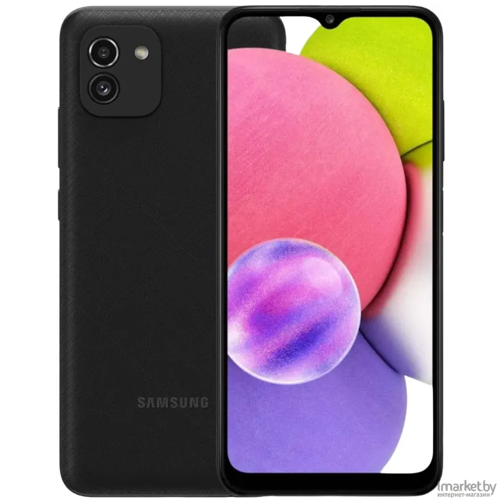 Мобильный телефон Samsung Galaxy A03 64Gb Black [SM-A035FZKGSER] в каталоге  | Цена | Доставка по РБ