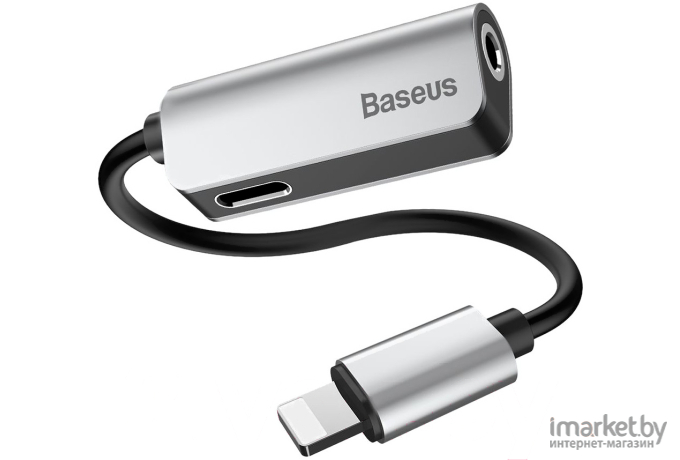 Переходник Baseus CALL32-0S Lightning (M) to Lightning (F) + AUX 3.5mm (F) L32 Black/Silvery
