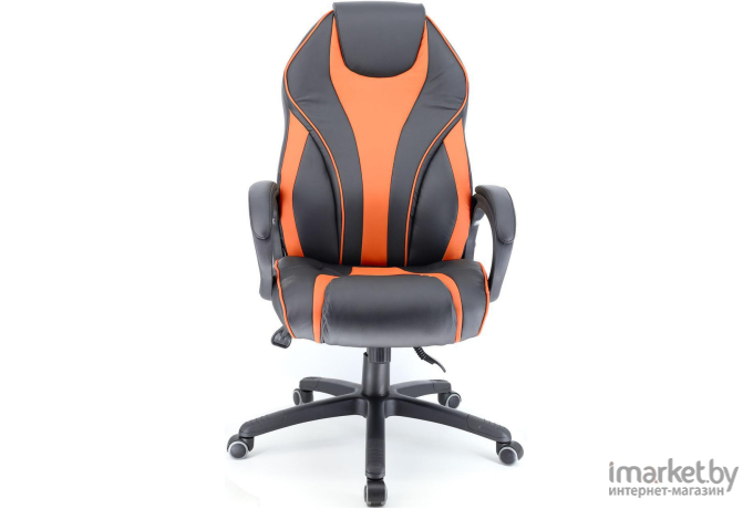 Офисное кресло Everprof WING экокожа черный/оранжевый