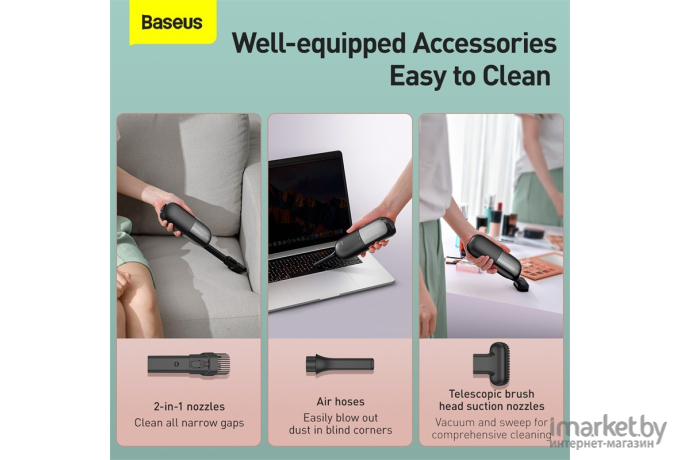 Портативный пылесос Baseus CRXCQC1-01 C1 Capsule Vacuum Cleaner Black