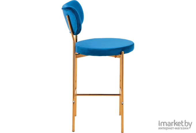 Барный стул Stool Group Барбара велюр синий/золотые ножки [CC-09006A HLR-64]