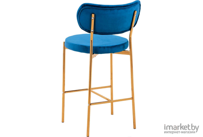 Барный стул Stool Group Барбара велюр синий/золотые ножки [CC-09006A HLR-64]