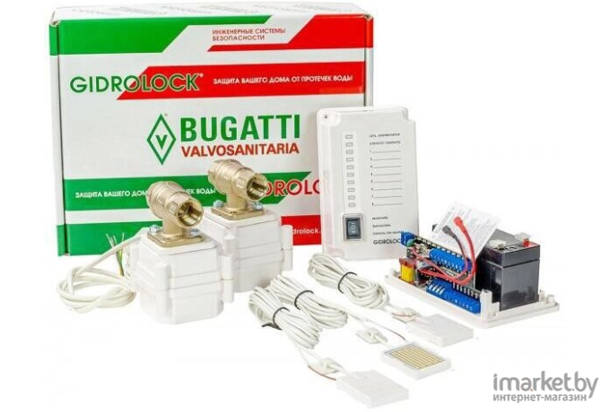 Система защиты от протечек Gidrolock Комплект Premium Bugatti 1/2 (2 электропривода) [31201021]