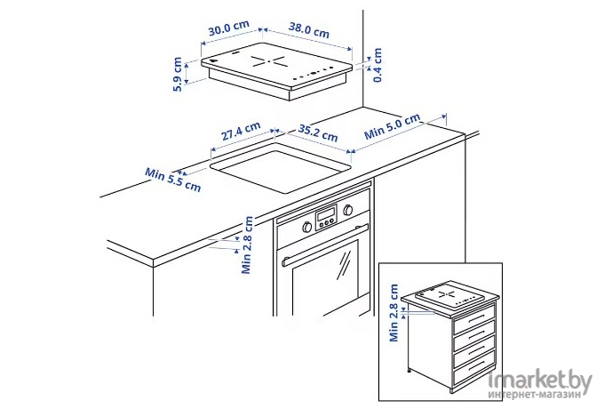 Варочная панель Ikea Кноксхульт/Лаган черный [005.060.66]