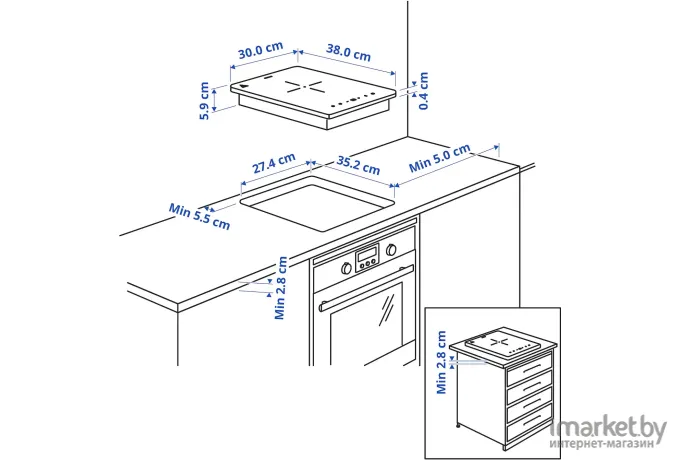 Варочная панель Ikea Кноксхульт/Лаган черный [005.060.66]