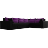 Угловой диван Mebelico Мэдисон Long 92 правый микровельвет черный/фиолетовый