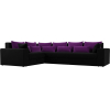 Угловой диван Mebelico Мэдисон Long 92 левый микровельвет черный+фиолетовый