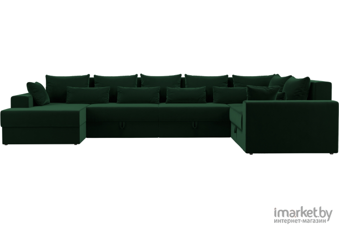 П-образный диван Mebelico Мэдисон - П 93 правый велюр зеленый