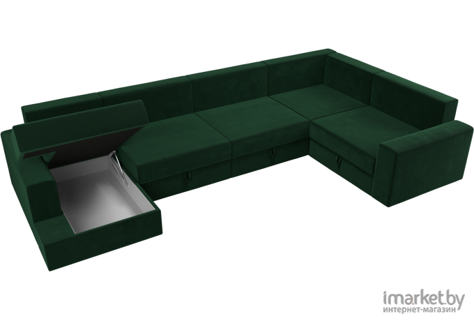 П-образный диван Mebelico Мэдисон - П 93 правый велюр зеленый