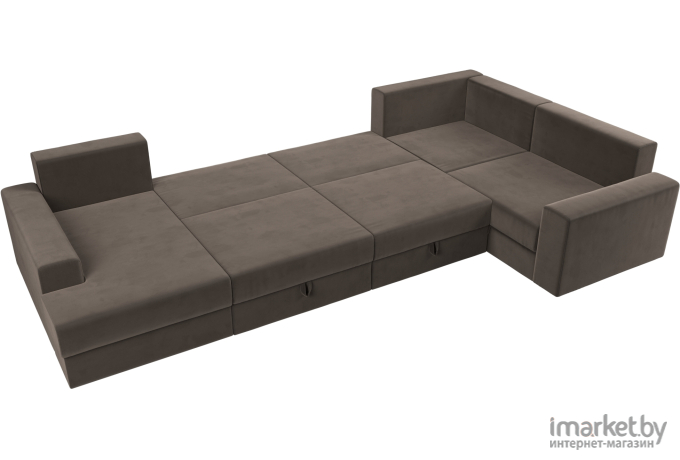 П-образный диван Mebelico Мэдисон - П 93 правый велюр коричневый