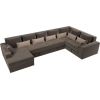 П-образный диван Mebelico Мэдисон - П 93 правый велюр коричневый/коричневый/бежевый