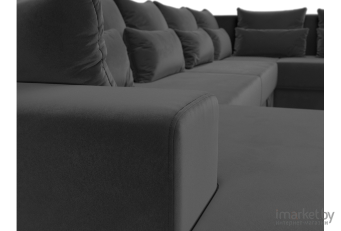 П-образный диван Mebelico Мэдисон - П 93 правый велюр серый