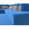 П-образный диван Mebelico Мэдисон - П 93 левый велюр голубой/голубой/бежевый