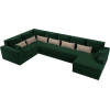 П-образный диван Mebelico Мэдисон - П 93 левый велюр зеленый/зеленый/бежевый
