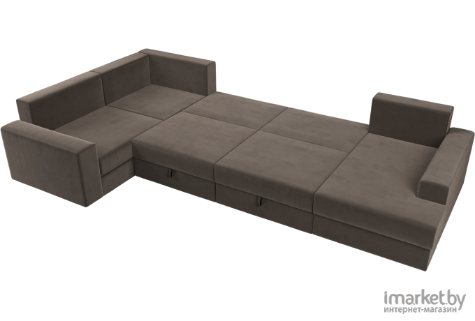 П-образный диван Mebelico Мэдисон - П 93 левый велюр коричневый