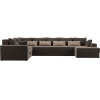 П-образный диван Mebelico Мэдисон - П 93 левый велюр коричневый/коричневый/бежевый