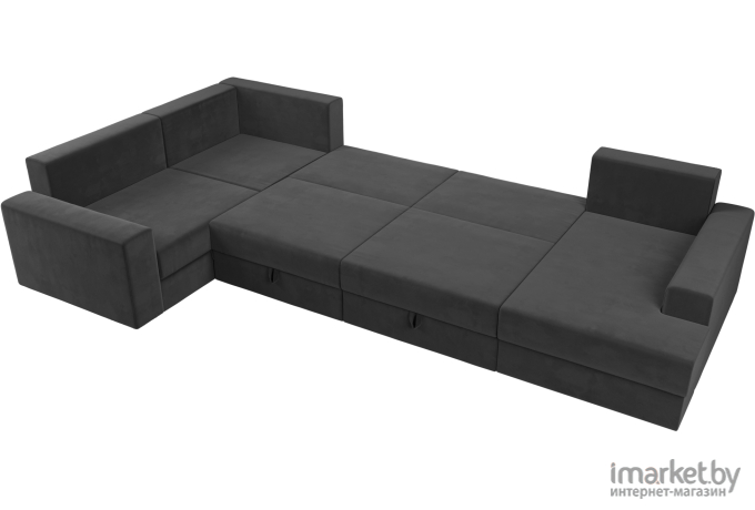 П-образный диван Mebelico Мэдисон - П 93 левый велюр серый
