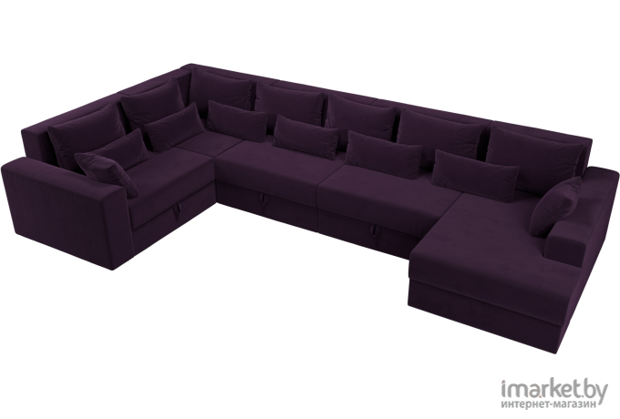 П-образный диван Mebelico Мэдисон - П 93 левый велюр фиолетовый