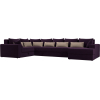 П-образный диван Mebelico Мэдисон - П 93 левый велюр фиолетовый/фиолетовый/бежевый