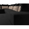 П-образный диван Mebelico Мэдисон - П 93 левый велюр черный/черный/бежевый
