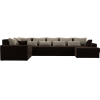П-образный диван Mebelico Мэдисон-П 93 левый микровельвет коричневый+бежевый