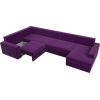 П-образный диван Mebelico Мэдисон-П 93 левый микровельвет фиолетовый+черный