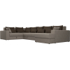 П-образный диван Mebelico Мэдисон-П 93 левый рогожка бежевый+коричневый