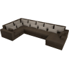П-образный диван Mebelico Мэдисон-П 93 левый рогожка коричневый+бежевый