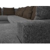 П-образный диван Mebelico Мэдисон-П 93 левый рогожка серый+коричневый