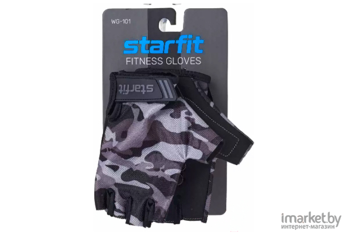 Перчатки для фитнеса Starfit WG-101 M серый/камуфляж