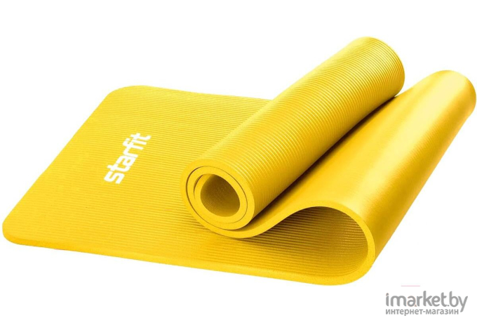 Коврик для йоги и фитнеса Starfit FM-301 NBR 183x58x1.5см желтый