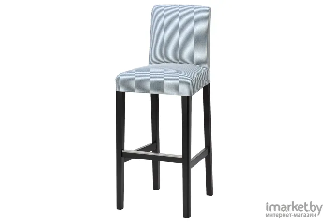 Барный стул Ikea Бергмунд черный/синий/белый [494.196.71]