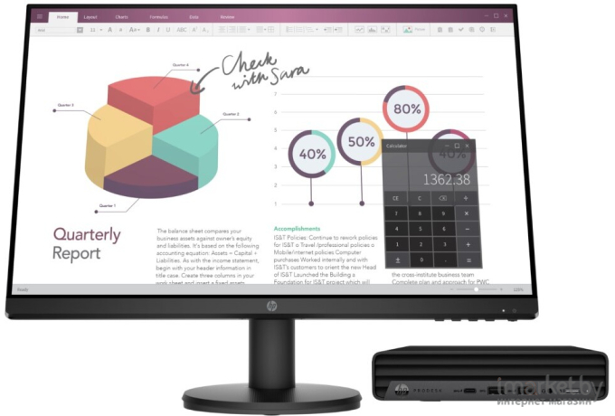 Компьютер HP Bundles ProDesk 405 G6 + Monitor 23.8 + UQ887E [44G95ES]
