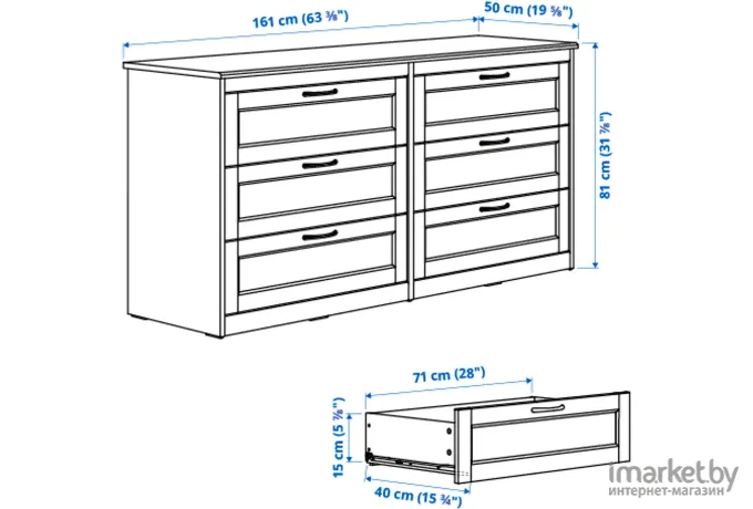 Спальня Ikea Сонгесанд коричневый [294.880.57]