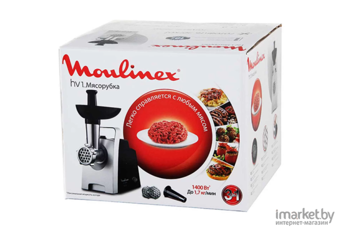 Мясорубка Moulinex ME106832 серебристый/черный