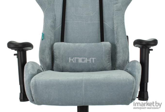 Офисное кресло Бюрократ Knight N1 Fabric Light-28 с подголовником крестовина металл серо-голубой [Knight N1 Sky]