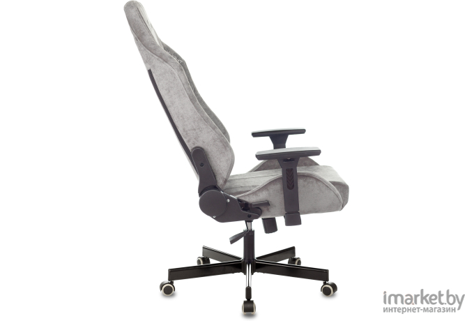 Офисное кресло Бюрократ Knight Fabric Light-19 с подголовником крестовина металл серый [N1 GREY]