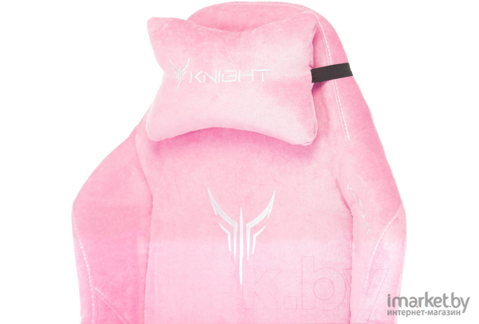 Офисное кресло Бюрократ Knight Fabric Velvet 36 с подголовником крестовина металл розовый [N1 PINK]