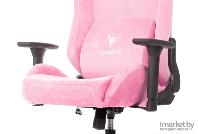 Офисное кресло Бюрократ Knight Fabric Velvet 36 с подголовником крестовина металл розовый [N1 PINK]