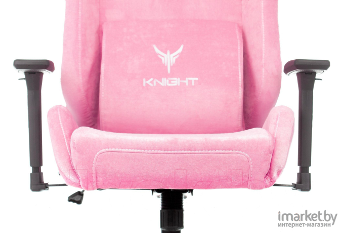 Офисное кресло Бюрократ Knight Fabric Velvet 36 с подголовником крестовина металл розовый [N1 PINK]