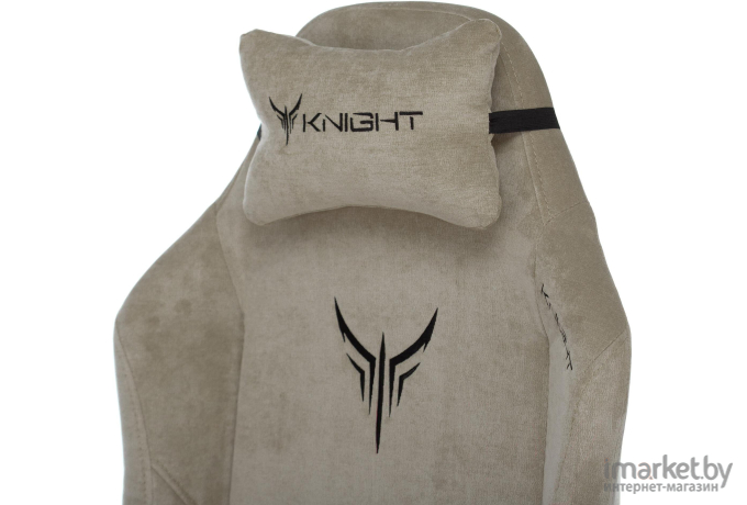 Офисное кресло Бюрократ Knight Fabric Light-21 с подголовником крестовина металл бежевый [N1 BEIGE]