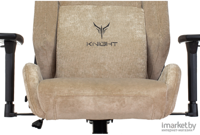 Офисное кресло Бюрократ Knight Fabric Light-21 с подголовником крестовина металл бежевый [N1 BEIGE]