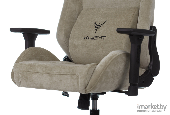 Офисное кресло Бюрократ Knight Fabric Light-21 с подголовником крестовина металл бежевый [N1 BEIGE]
