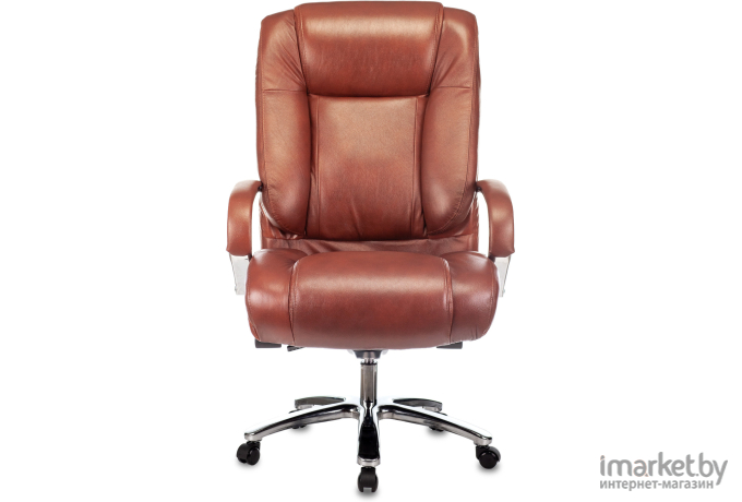 Офисное кресло Бюрократ Leather Eichel кожа крестовина хром светло-коричневый [T-9925SL/CHOKOLATE]