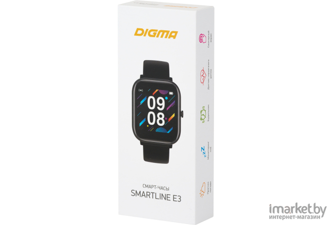 Умные часы Digma Smartline E3 черный [E3B]