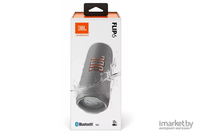 Портативная акустика JBL Flip 6 Gray [JBLFLIP6GREY]