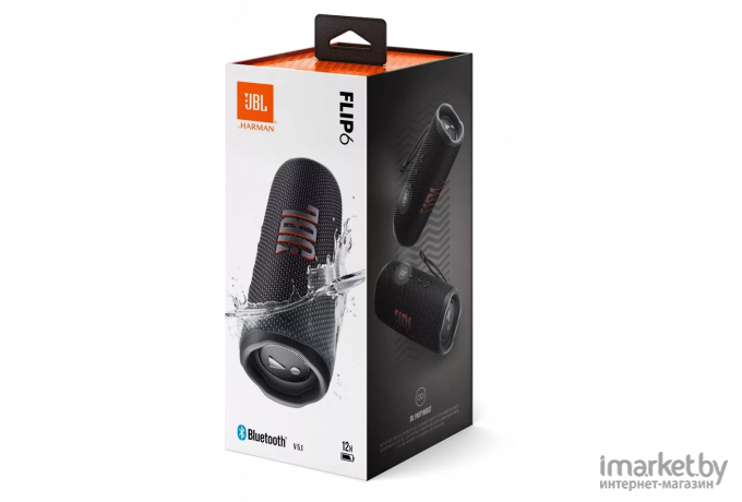 Портативная акустика JBL Flip 6 Black [JBLFLIP6BLKEU]