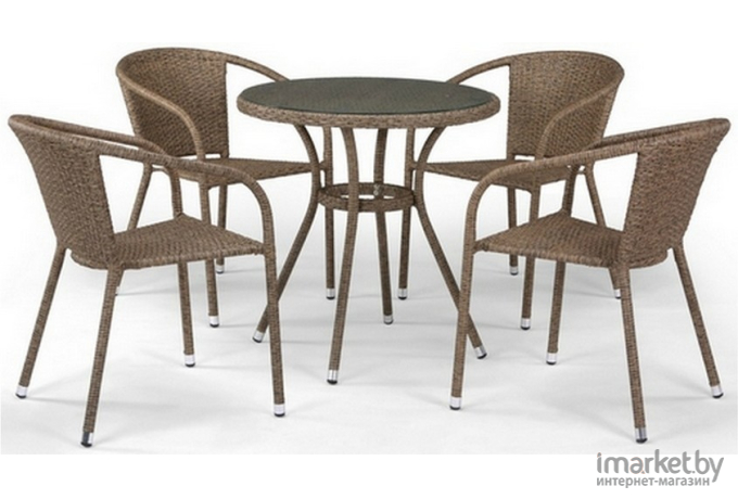 Комплект садовой мебели Afina garden T282ANT/Y137C-W53 Brown [T282ANT/Y137C-W53 Brown 4Pcs]