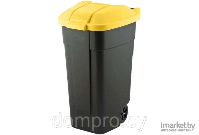 Мусорный контейнер Keter REFUSE BIN 110 л черный/желтый [214128]