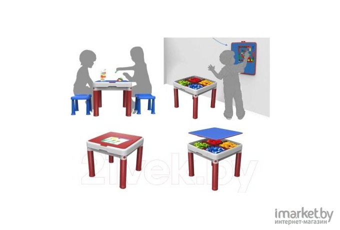 Стол Keter Construction Play Table красный/синий [227497]